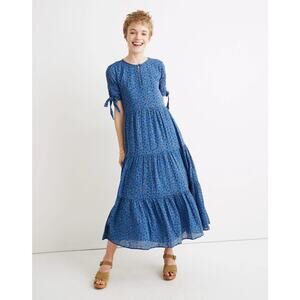 Madewell Blue Floral Midi Dress XS/S